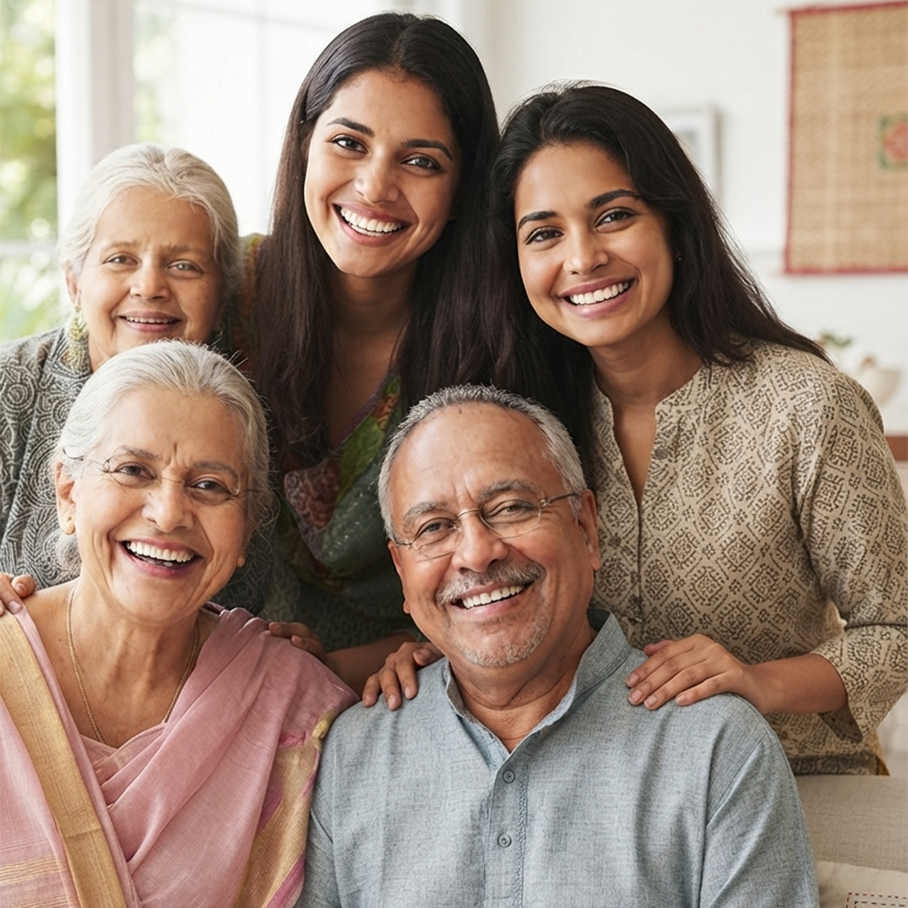 Family members supporting dialysis patient